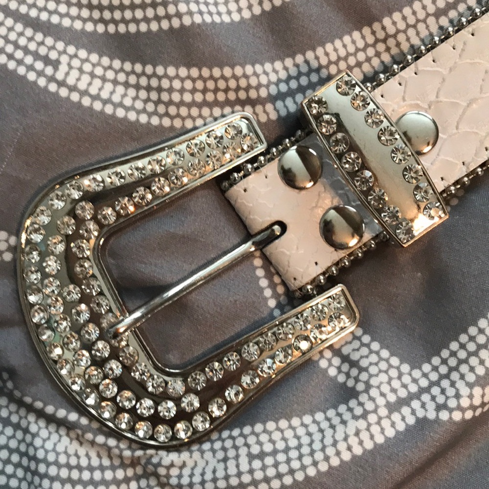 White Genuine Leather Belt